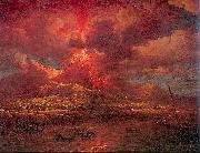 Marlow, William Vesuvius Erupting at Night Spain oil painting artist